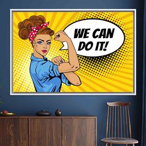 Impression sur toile « Empowering Woman Power » – Décoration inspirante, TOILE ENCADRÉE BLANCHE - Product Image 1