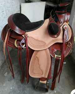 Selle en cuir de vache occidental de haute qualité, écologique, confortable pour l'équitation, fabriquée en Inde, cuir véritable - Product Image 1