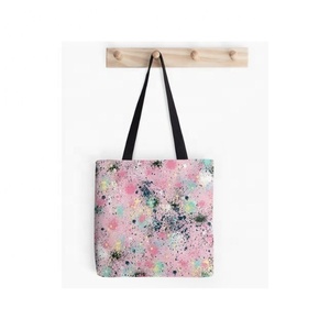 Bas quantité minimale de commande Lavable Traditionnel Shopper Bio Dégradable Meilleure Vente Pur Mélangé Fait À La Main Ultime Bouteille Floral Toile Coton Sac - Product Image 2