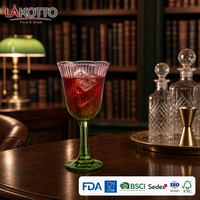 LAKOTTO Gobelet élégant en verre bicolore pulvérisé de 230 ml avec flûte verticale pour hôtel, banquet, restaurant, verrerie, logo OEM, usine