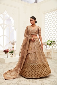 Lehenga Choli ชุดเสื้อผ้าเจ้าสาว Lehanga Choli,เสื้อผ้าเจ้าสาวดีไซเนอร์ทนทานสำหรับงานแต่งงาน - Product Image 5