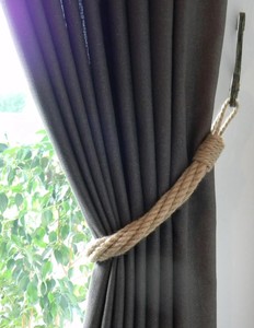 Attache de rideau en corde de Jute-liens Shabby Chic-décor nautique-retenues industrielles-corde de Jute torsadée - Product Image 2