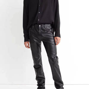 กางเกงหนังสำหรับผู้ชายกางเกงหนังฟอกดีไซน์ล่าสุด - Product Image 5