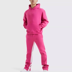 Heavy Weight Cotton Fleece Drop Shoulder Oversize Baggy Hoodie and Sweatpants Tracksuit for Men - Product Image 1