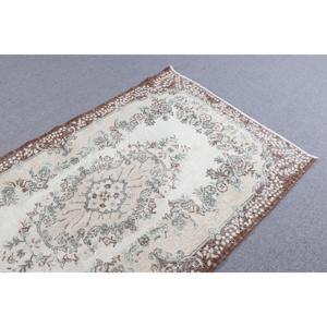 พรมตุรกีวินเทจขนาด 3.9x6.6 ฟุต พรมปูพื้น พรมขนสัตว์สีน้ำตาลน้ำเงินสไตล์โอเรียนทัล - Product Image 4