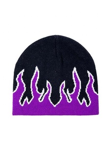All Over Jacquard Bonnet en tricot hip hop imprimé tête de mort sports Mode Hiver Lettres chaudes Bonnet personnalisé Bonnets de feu sublimés - Product Image 4