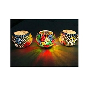 Crackle <b>Glass</b> Tea Light <b>Holder</b> Decorative Colored Theme Luxurious Addition Mosaic Candle <b>Holders</b> High Quality Votive - Product Image 1