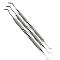 Set Spatula Komposit Gigi Manual 3 Buah, Dapat Digunakan Kembali, 2mm 2.5mm 3mm, Alat Pengisi Plastik Pipih, Peralatan Gigi Premium