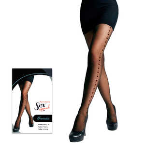 Pantimedias de Verano para Niños Mod. 9416-13 Medias Transparentes Finas de Nailon con Estampado de Corazones y Redes, Estilo Sexy sin Costuras, Talla Única - Product Image 2