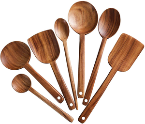 Ensemble de cuillères à café en bois Japandi écologiques, ustensiles de cuisine pour la cuisine et les fêtes - Product Image 5