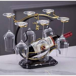 Organizador de portabotellas galvanizado de Metal de diseño clásico Soporte de almacenamiento de encimera Soporte para botellas de vino - Product Image 3