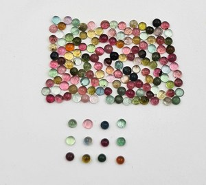 Cabochon multi-tourmaline naturelle 1.50-3mm Lot de pierres précieuses en vrac certifié IGI pour la fabrication de bijoux - Product Image 1