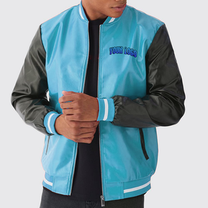 Veste universitaire en satin personnalisée unisexe de haute qualité avec finition brillante, avec le nom de l'équipe et le numéro, logo personnalisé, veste pour hommes - Product Image 2