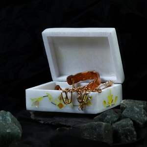 Boîte à bijoux en marbre de luxe fabriquée à la main avec MOP Work Produit à forte demande de l'Inde World Wide Supply - Product Image 2