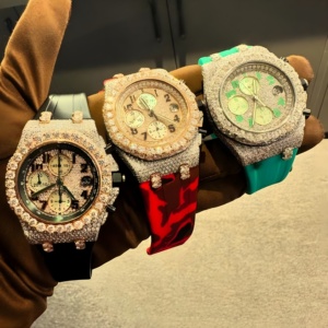 Vente en gros de montres de luxe Moissanite | Testeur de diamants présidentiels squelette glacé VVS - Product Image 4