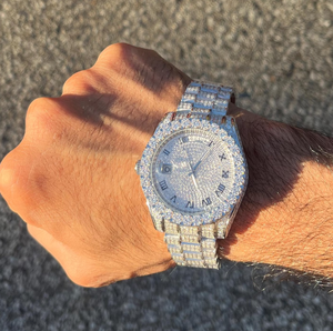 Bracelet jonc de luxe en chiffres romains pour femmes, boîtier ovale en Moissanite Hiphop, fabriqué en Inde - Product Image 4