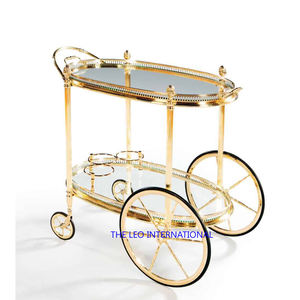 Carrito de Servicio Metálico Moderno de Lujo con Ruedas para Hotel, Cocina, Comedor, Sala de Estar y Restaurante - Product Image 3