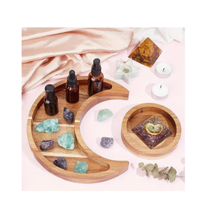 ถาดไม้รูปพระจันทร์ครึ่งเสี้ยวและรูปดาว สไตล์มินิมอล สำหรับจัดเก็บเครื่องประดับ งานฝีมือ ถาดไม้กระถินเทศ - Product Image 4