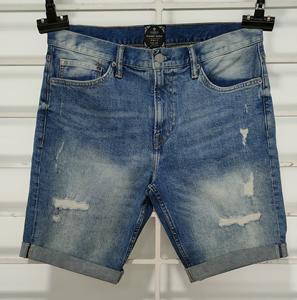 Modern Bangladesh Washed <b>Men's</b> Casual Board <b>Shorts</b> 100% Cotton Breathable Design with Elastic Waist Woven Denim Style - Product Image 1