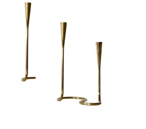 Bougeoirs chauffe-plat en fil métallique pour décoration de table Bougeoirs de forme géométrique noirs Lot de 2 - Product Image 2
