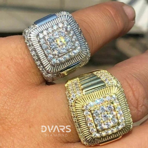 Anillo de Hombre de Plata de Ley 925 con Moissanita VVS, Estilo Hip Hop, para Boda, Aniversario, Fiesta, Diseño de Lujo, Unisex, Varios Tamaños - Product Image 1