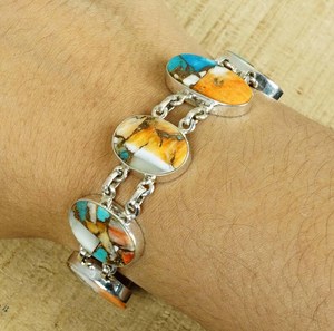 Oyster Copper Turquoise 925 Sterling <b>Silver</b> <b>Bracelet</b> Adjustable Handmade Gemstone Jewelry For Women Wholesale - Product Image 1