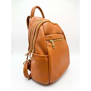 Zaino Quadrato Leggero in Vera Pelle Dollaro, Prodotto in Italia, con Manici Staccabili, Elegante per Studentesse - Product Image 1