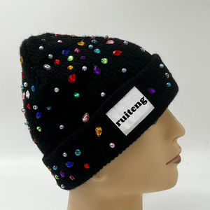 Nueva moda Unisex invierno tejido Y2k Color sólido Beanie Hat con logotipo personalizado Beanie sombreros 100% acrílico tejido Beanie - Product Image 5