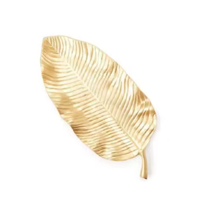 Nouveau contemporain Rectangle argenterie plateaux en métal élégant fantaisie Design feuille thème meilleure qualité métal plateaux de service vente chaude - Product Image 2