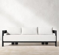 Modernes Design Terrassen möbel 4-teiliges Luxus-Sofa garnitur aus pulver beschichtetem Aluminium für die Hotel villa