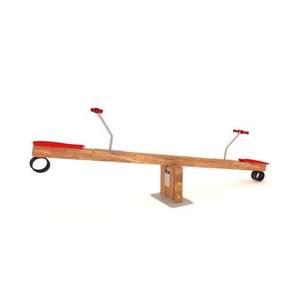 Balancín de Madera Color Roble de 230 cm con Materiales Metálicos y Plásticos para Uso en Jardín, Guardería y Aula de Niños - Product Image 2