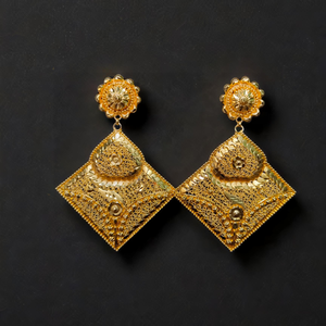 Antique <b>Earrings</b> Set with Classical Designed 22CT Gold Plated <b>Jhumka</b> Style <b>Earrings</b> Jewelry for Women Wear - Product Image 1