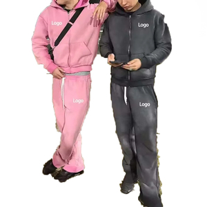 Conjunto Deportivo de Felpa para Hombre, de Alta Calidad, Corte Ajustado, 100% Algodón, Estilo Urbano, Lavado Desteñido, Ecológico, Sudadera con Capucha, Corte Regular - Product Image 2