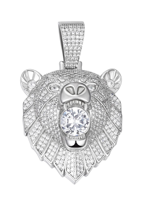 Pendentif Ours Sauvage Bijou Animal Unique Hip Hop avec Placage Or 14K et Rhodium pour Cadeau - Product Image 3