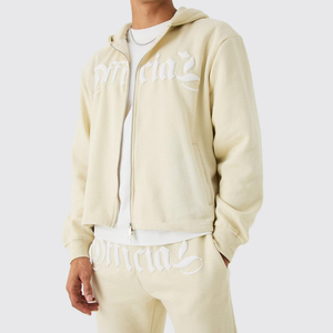 Chándal con cremallera personalizado hecho en fábrica para hombre, chándal de lana de alta calidad, trajes para correr al por mayor, chándal con cremallera para hombre - Product Image 2