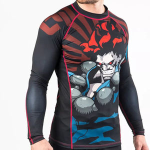 Maillot de compression respirant à manches longues imprimé pour MMA et BJJ, idéal pour l'entraînement en salle et les combats – Faible MOQ, directement de l'usine - Product Image 6