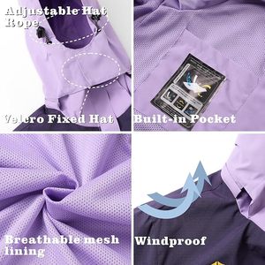 เสื้อแจ็คเก็ตบอมเบอร์มีฮู้ดกันน้ำสำหรับผู้ใหญ่ฤดูใบไม้ร่วงแขนยาวปิดซิปสีทึบเสื้อแจ๊กเก็ตโพลีเอสเตอร์น้ำหนักเบา - Product Image 3