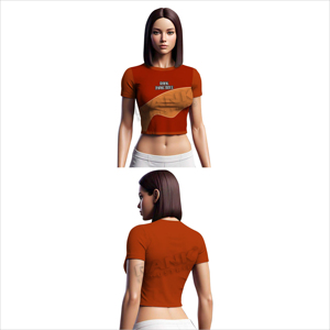 T-shirt court tendance pour femmes, style facile à enfiler avec une construction extensible axée sur le confort, look urbain pour femmes, crop top - Product Image 5