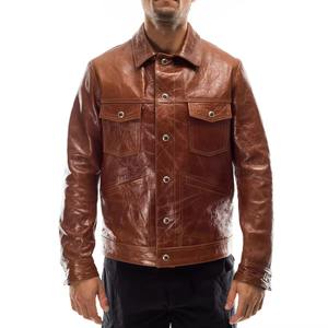 Blouson aviateur en peau de mouton de qualité supérieure, broderie personnalisée, fermeture éclair, toile enduite, streetwear unisexe, vestes en cuir pour hommes - Product Image 1