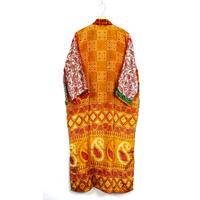 Robe longue élégante en soie indienne patchwork recyclée, douce et respirante, pour l'été et le printemps, idéale pour la plage, les fêtes ou les mariages.