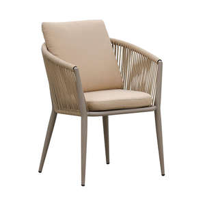 Conjunto de Mesa de Comedor de Ratán Moderno y Ecológico para Exteriores con Cojines Impermeables y Sillas de Cuerda |   Horticlub para Uso en Hoteles y Salas de Estar - Product Image 2