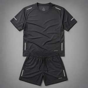 Conjunto Deportivo de Secado Rápido para Hombre, Camiseta Deportiva Transpirable de Manga Corta y Pantalones Cortos, Conjunto de Entrenamiento de Verano - Product Image 1