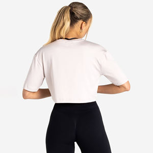 Qualité supérieure femmes haut court surdimensionné Jersey T-Shirt vente chaude court été haut court chemise avec Logo personnalisé grande taille - Product Image 2