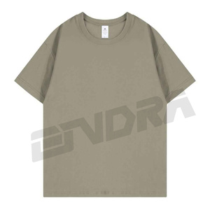 Double fil 400G Heavy Duty Short Sleeve T Shirt for Men Summer Pure Cotton Thick Fabric Tee with Small Neckline Comfortable Fit - Product Image 4