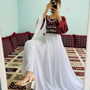 Ropa tradicional hecha a mano vestido afgano de alta calidad mejor Material afgano Vintage vestidos de mujer 0730 - Product Image 1