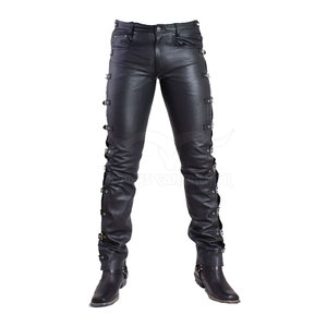 Dernier prix Pantalon en cuir de qualité supérieure Nouveautés Pantalon en cuir pour jeunes sur mesure pour l'extérieur - Product Image 1
