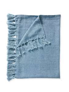 Mantas decorativas de lino de 100% líneas, manta tejida de lino Beige claro, suave, lisa, de colores, para sofá, hecha a mano, India - Product Image 4