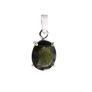 De piedras preciosas Moldavite moderno colgante exclusivo colgante hermoso diseño de lujo colgante - Product Image 6