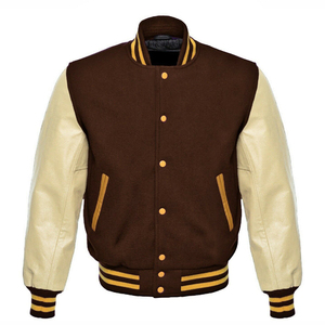 Chaquetas universitarias unisex con logotipo personalizado, abrigo de piel de vaca de calle alta, chaqueta de béisbol universitaria con nombre y número bordados para hombre - Product Image 4