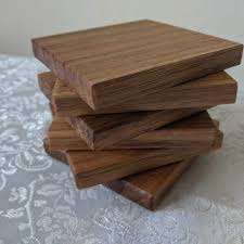 Dessous de verre carrés élégants et modernes Tapis et coussinets en bois de sheesham massif pour ranger les tasses et les tasses - Product Image 6